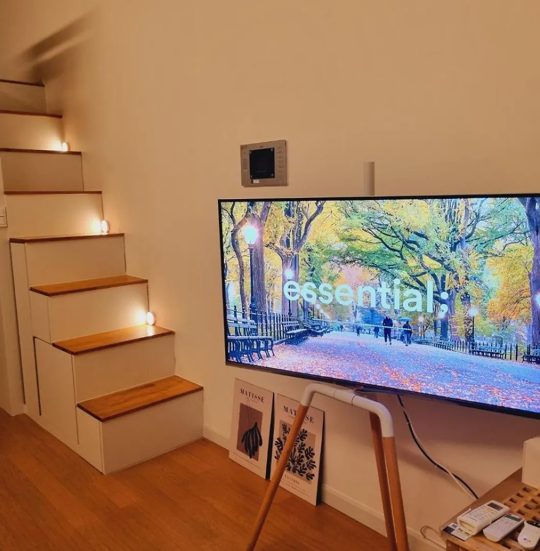 Yellow House - Duplex, Night View, White Modern Interior Пучхон